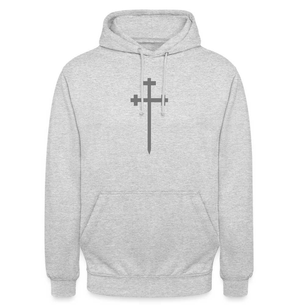 Unisex Hoodie | With Cross Symbol (printed) - light heather grey