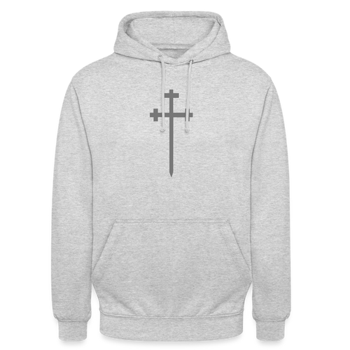Unisex Hoodie | With Cross Symbol (printed) - light heather grey
