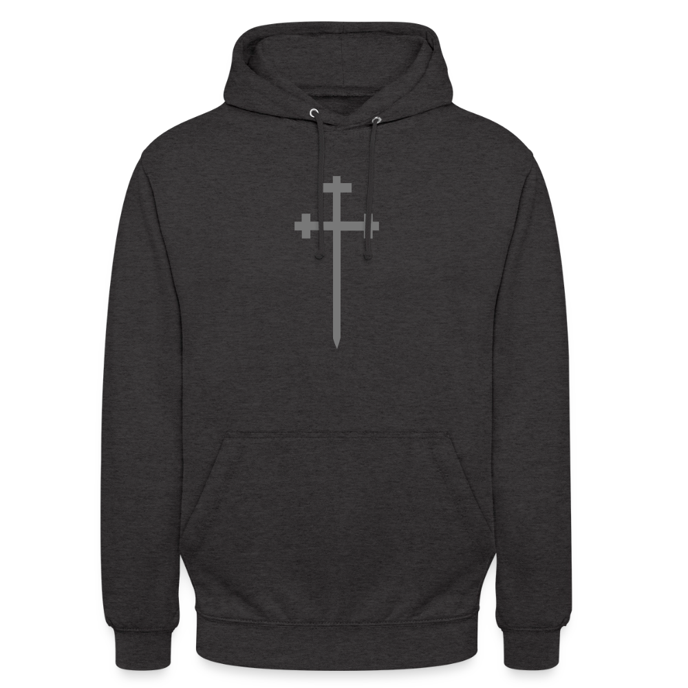 Unisex Hoodie | With Cross Symbol (printed) - charcoal grey